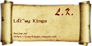 Lőwy Kinga névjegykártya